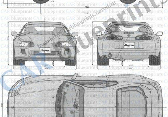 Toyota Supra (Тоёта Супра) - чертежи (рисунки) автомобиля